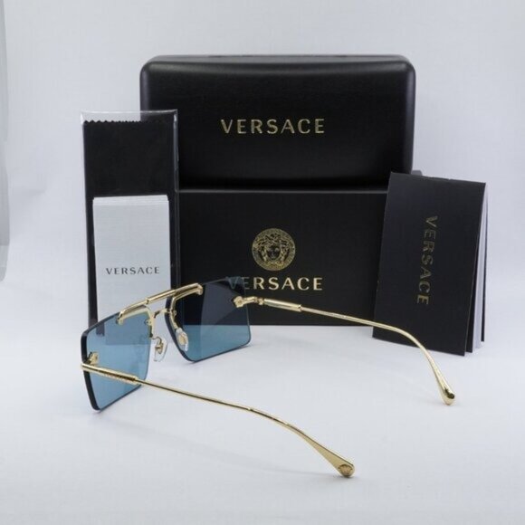 Versace VE2245 100280 Rectangle Sunglasses – Gold/Blue - Picture 4 of 10